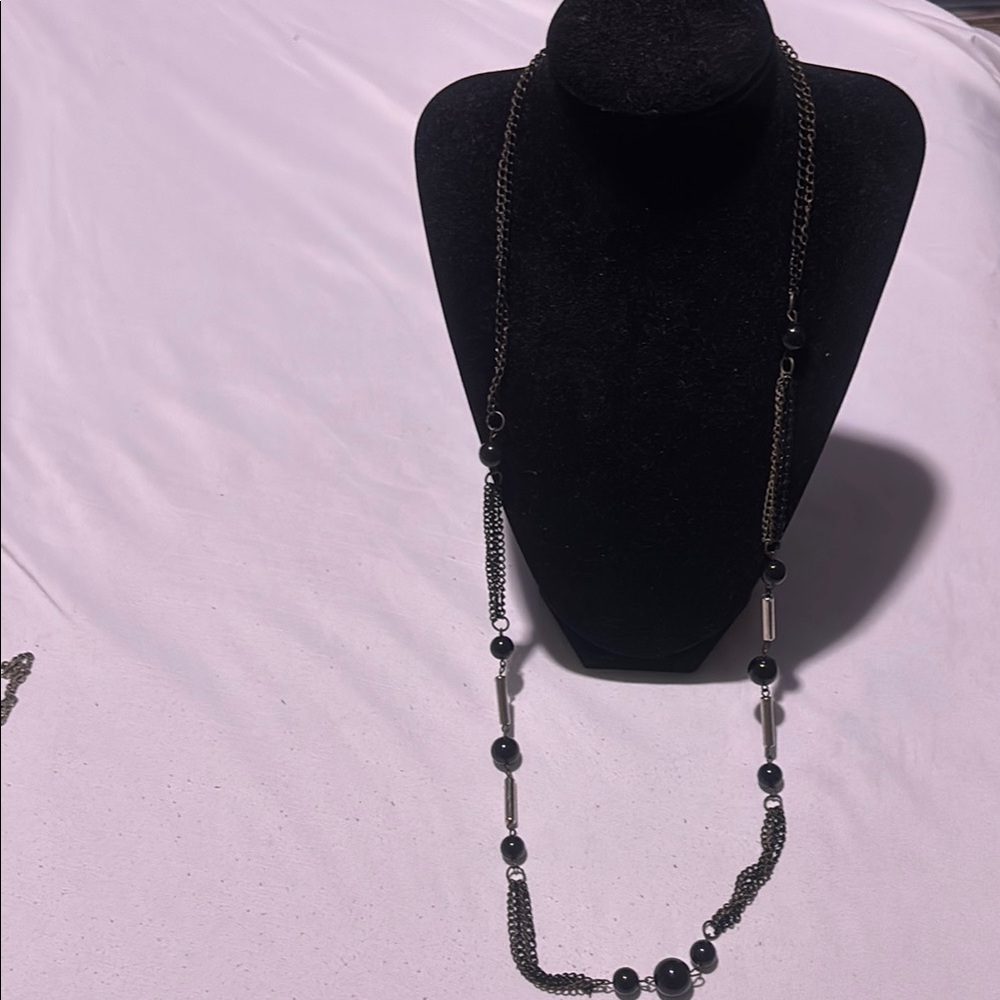 Elegant Black Beaded Necklace